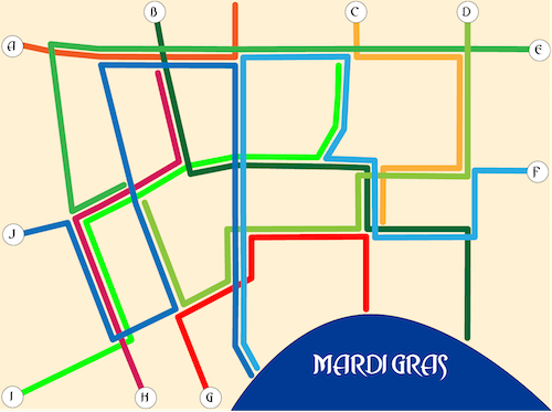 Mardi Gras Map