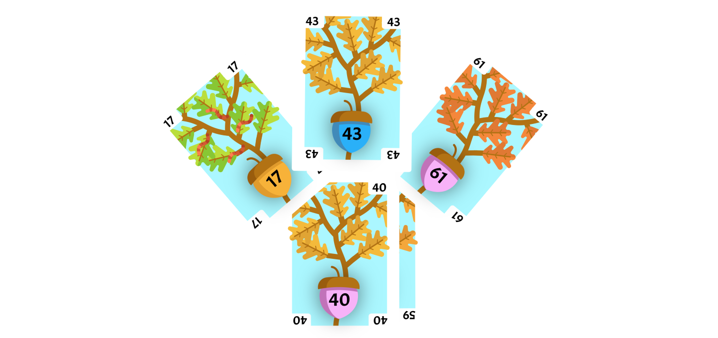 Node split with 43 as center child and 61 as right child, 59 inserted into parent node.