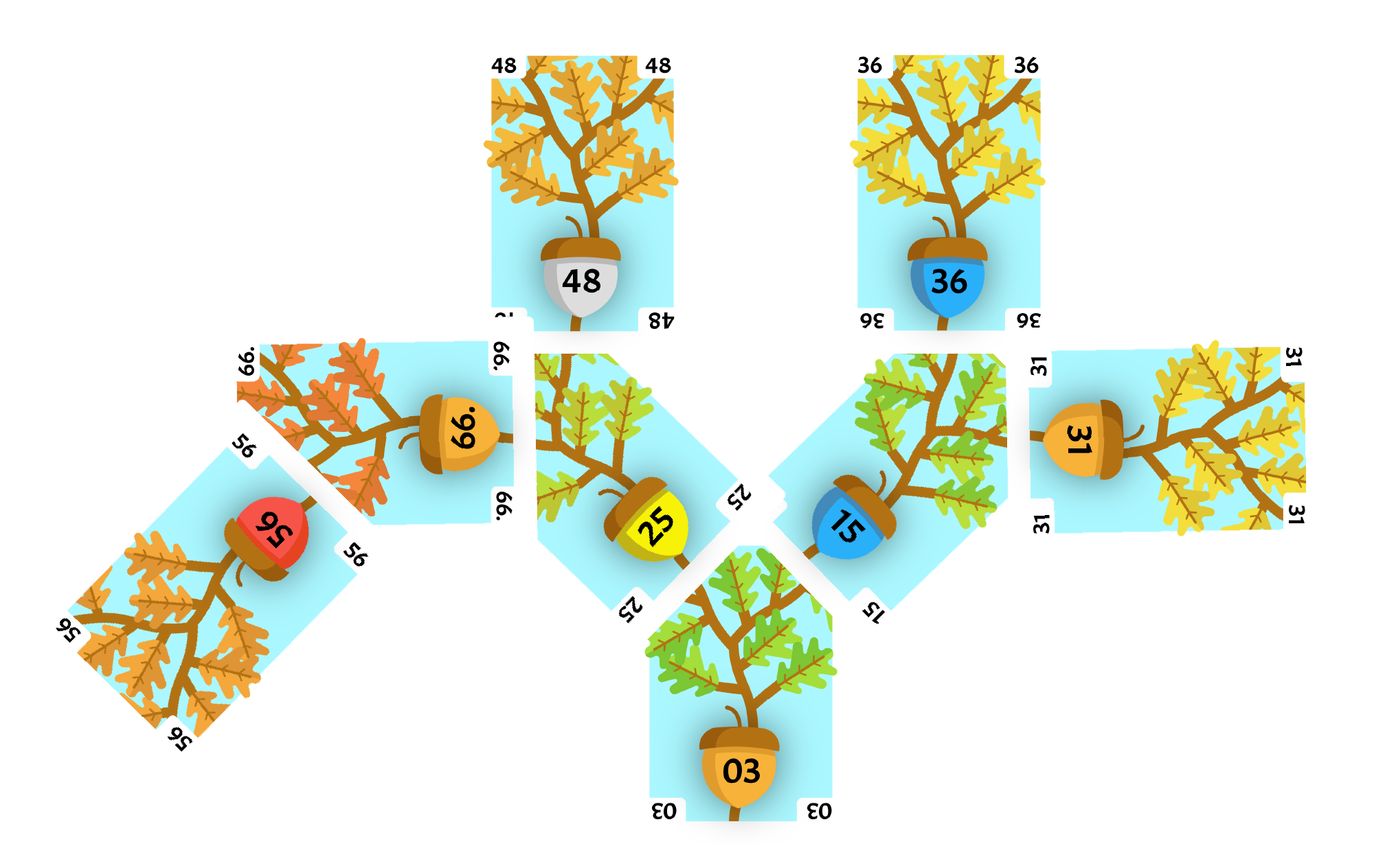 56 taking the lowest-level child position of the tree.