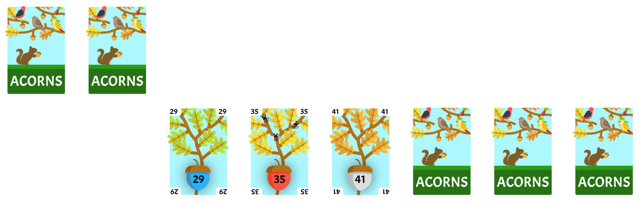 29 swapping positions with the card to the right of the shifted-up cards.