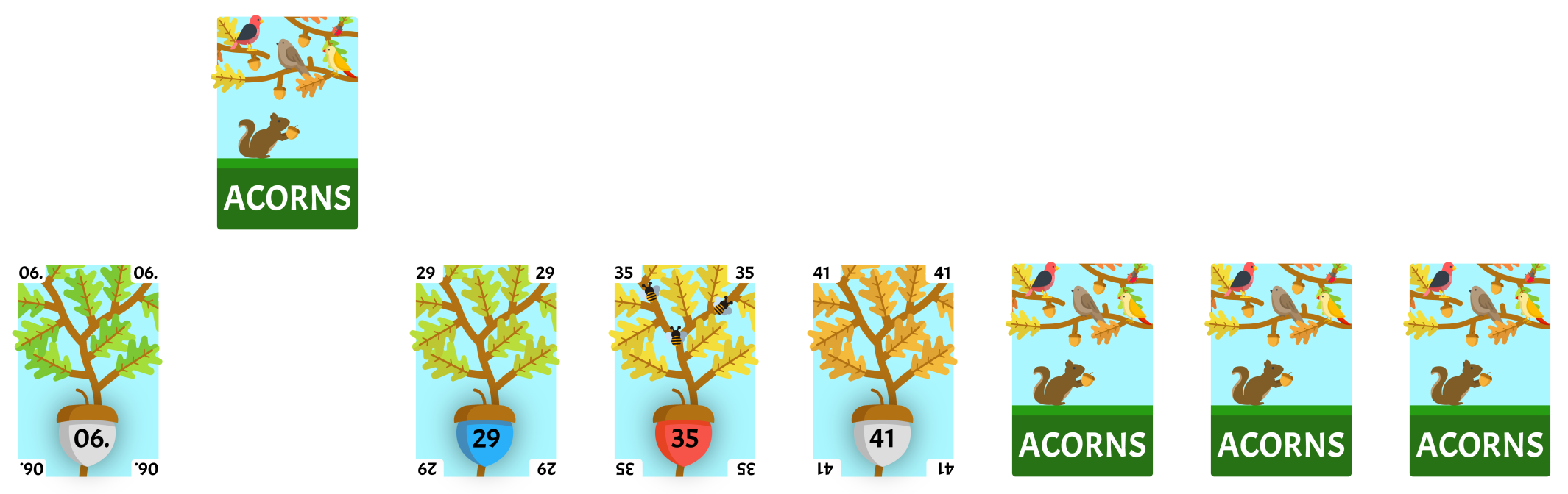 29 swapping positions with left-most card.