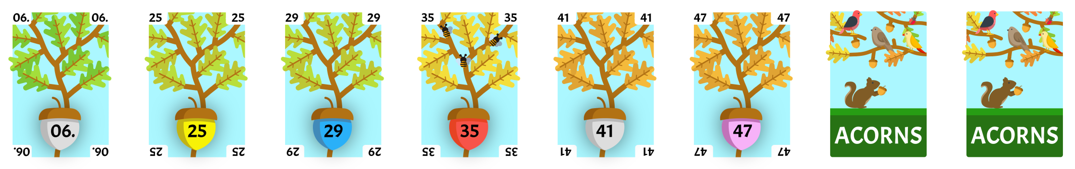 47 swapping positions with left-most card.