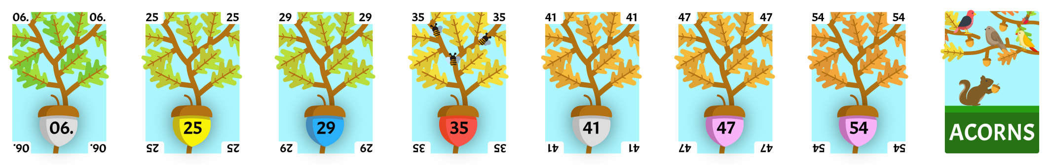 54 swapping positions with left-most card.